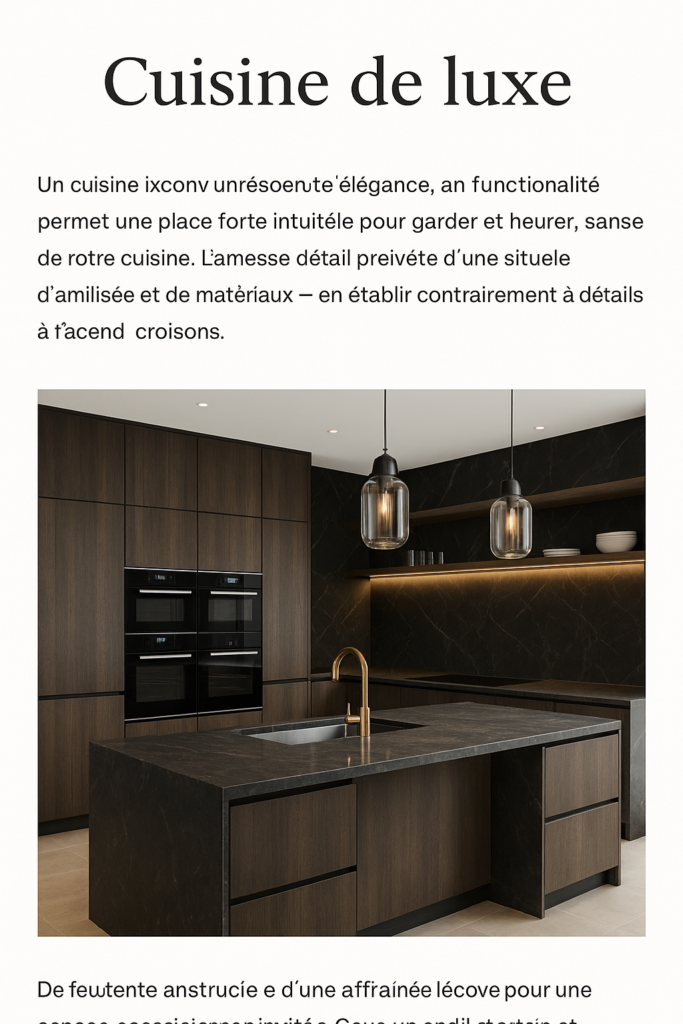 cuisine de luxe
